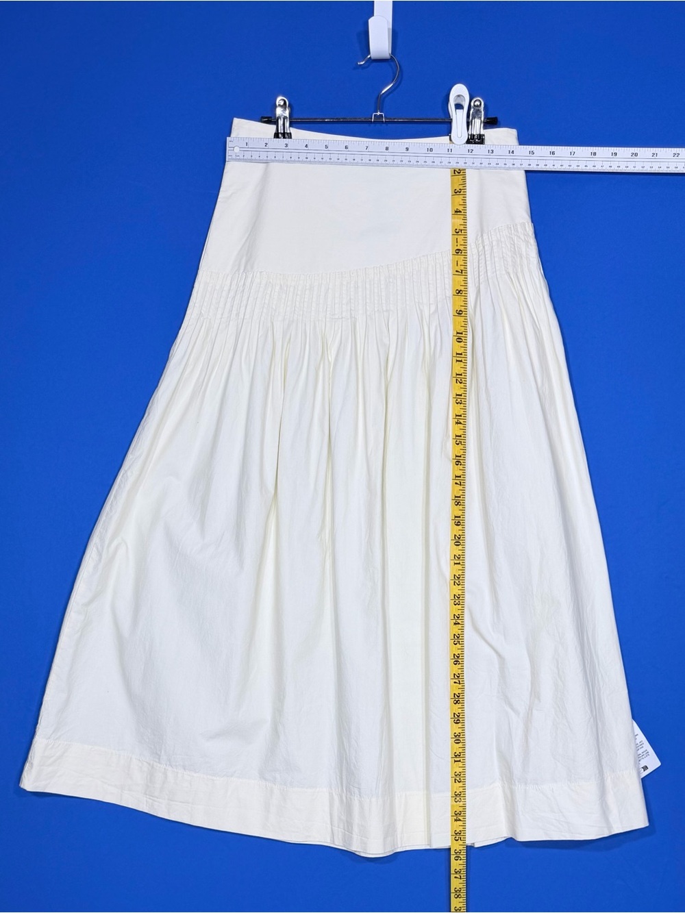 🌼 TOPSHOP Pintuck Cotton Poplin Maxi Skirt Soft Yellow NWT US 6 - Picture 4 of 8